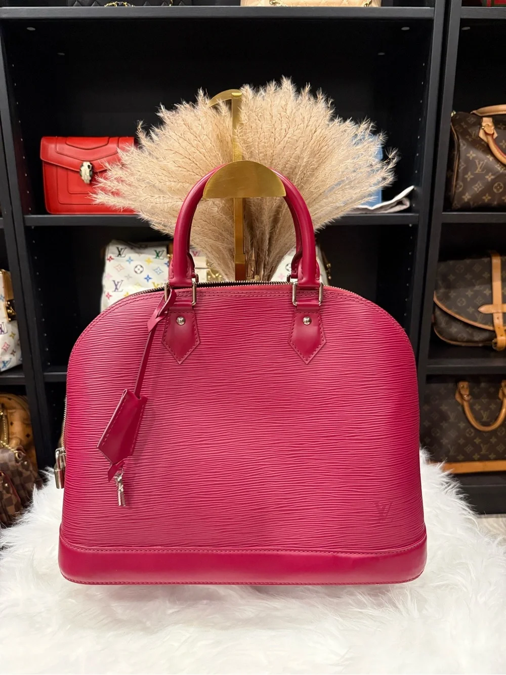Louis Vuitton Fuchsia Epi Alma Satchel